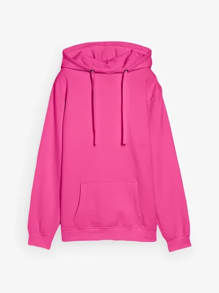 Bluza z kapturem z miękkiego materiału frotte różowa