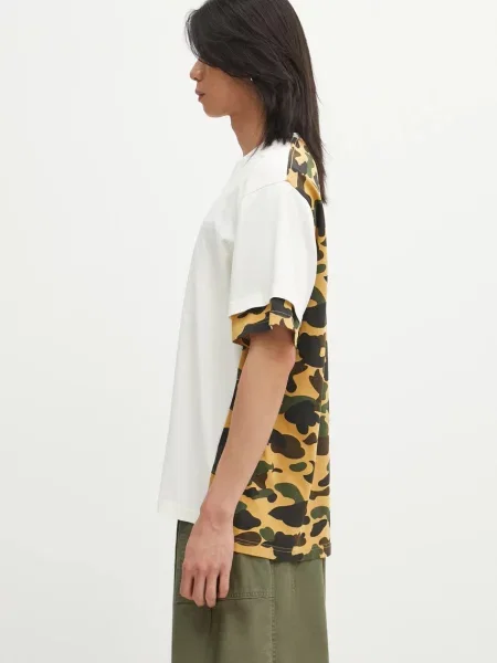 A Bathing Ape tricou din Camo Heavy Washed Blocking