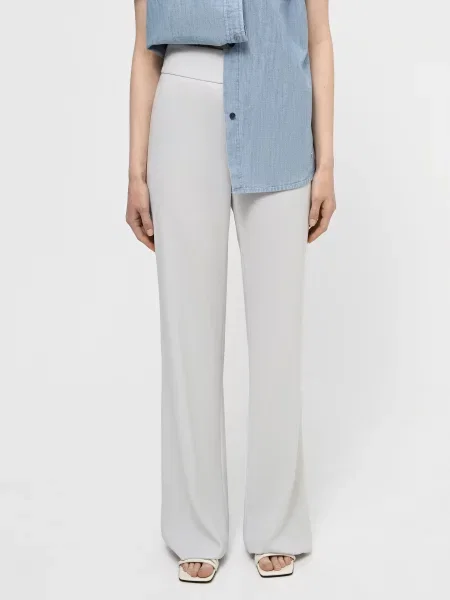 Emporio Armani Штани палаццо сірий