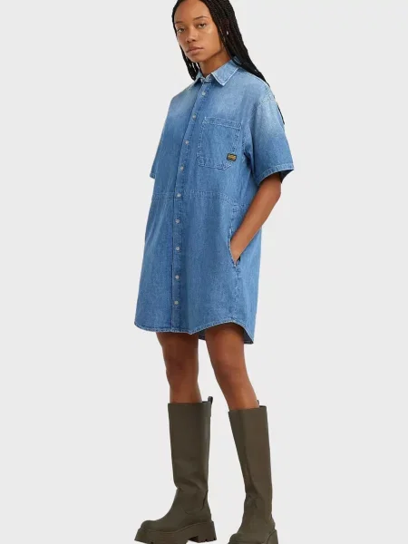 Джинсовое платье G-star Raw синее