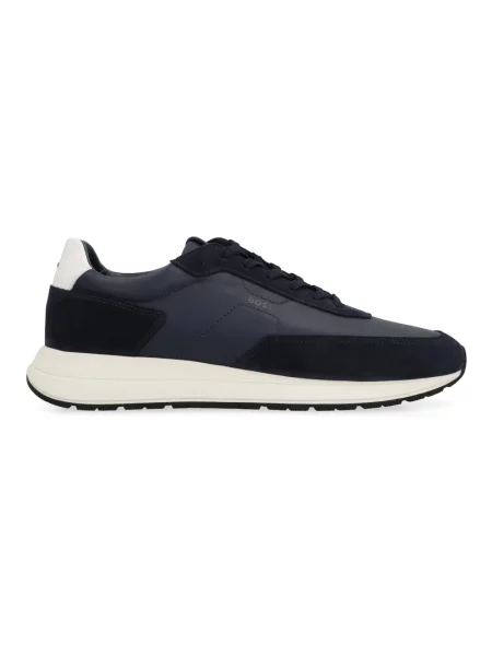 Sneakersy Boss skórzane niebieskie