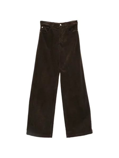 Blugi cu picior larg Emporio Armani de catifea cord maro