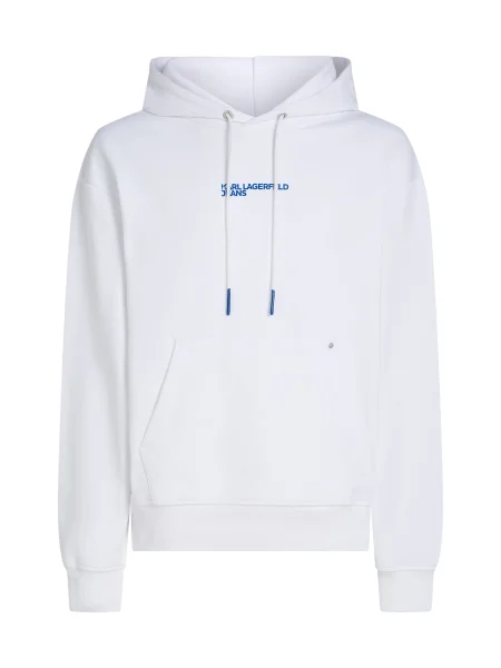 Geacă de blugi Karl Lagerfeld Jeans cu glugă alb