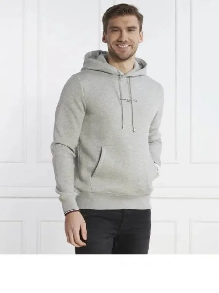 Tommy Hilfiger Hanorac TOMMY LOGO TIPPED HOODY gri