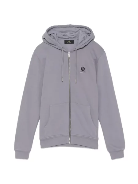 Суичър с качулка Belstaff закърпени виолетово