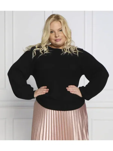 Persona by Marina Rinaldi Pulover ATLANTICO Plus size cu adaos de lână negru