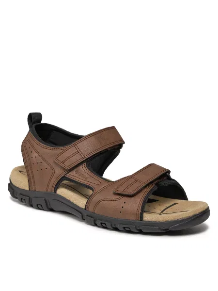 Sandali Geox Uomo Sandal Strada Dk Brown rjava