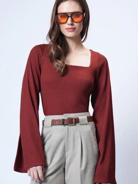 Trend Alaçatı Stili Tricou roși aprins
