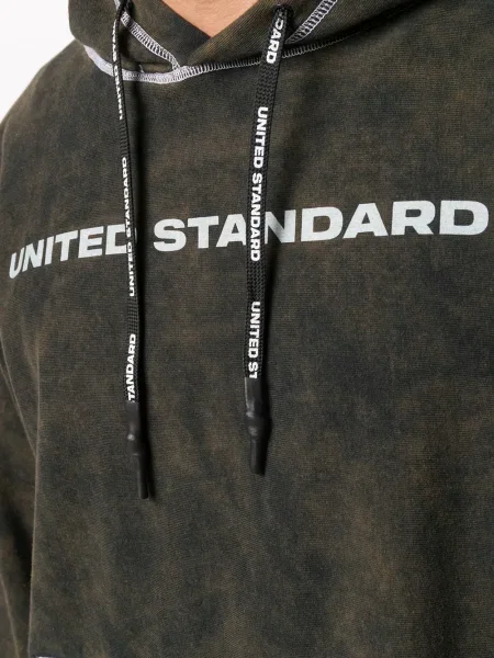 Суичър с качулка United Standard с принт черно
