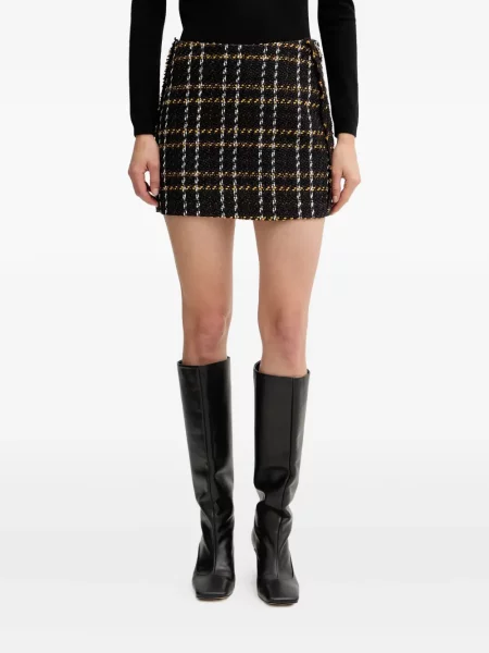 Fusta mini Silvian Heach în carouri negru