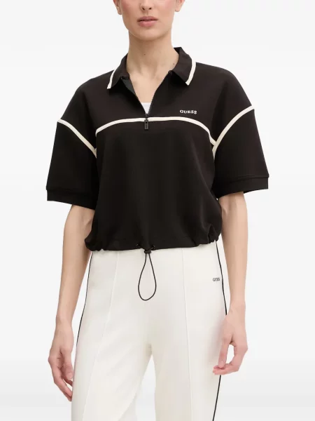 Tricou polo Guess cu cordon maro