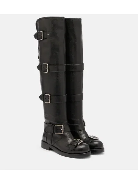 Cizme Dolce&gabbana din piele biker negru