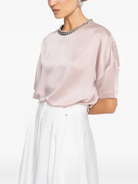 Top Nissa din satin roz