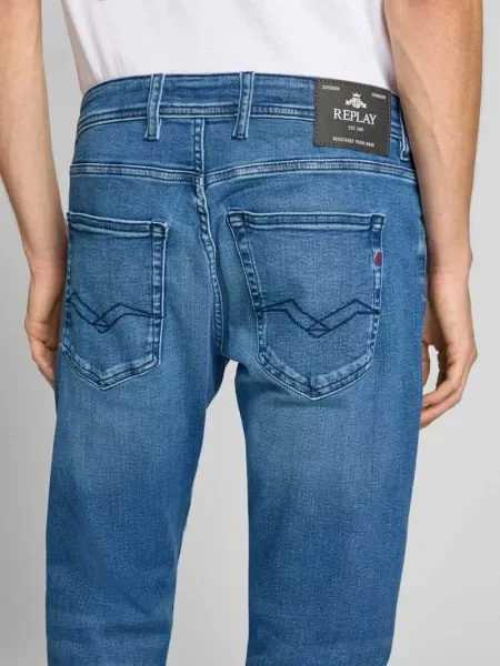 Dżinsy w kroju regular fit w stylu model GROVER' Replay niebieskie