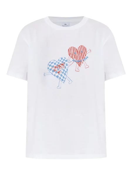 Tricou Ps Paul Smith cu imagine cu motiv cu inimi alb