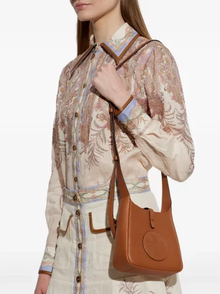 Body Tory Burch din piele cu autograf maro