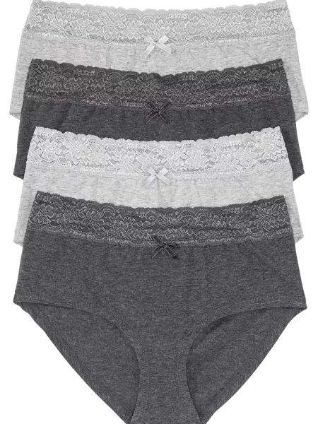 Figi panty maxi 4 pary szare