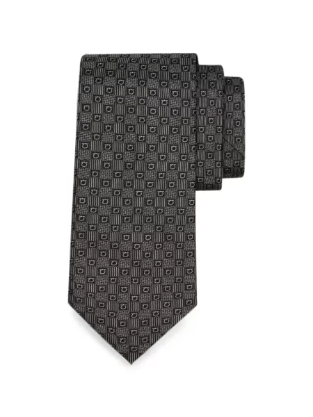 Cravată Ferragamo de mătase negru