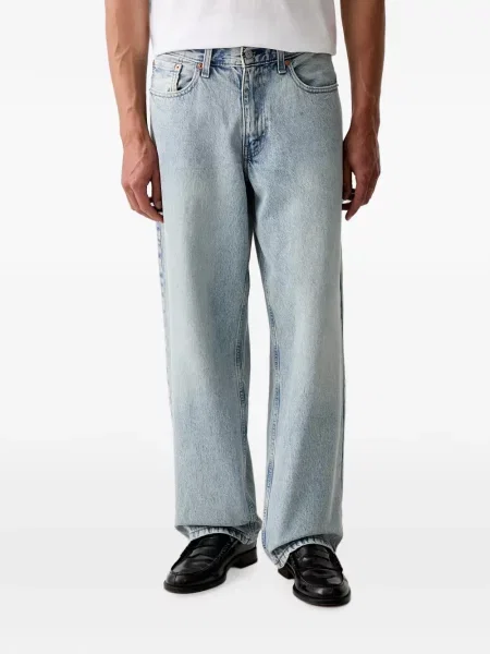 Decupat pantaloni scurți din denim Levi's® zdrențuiți cu talie înaltă albastru