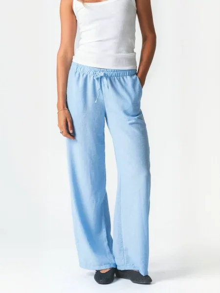 TEESHOPPEN Pantaloni Lilly albastru