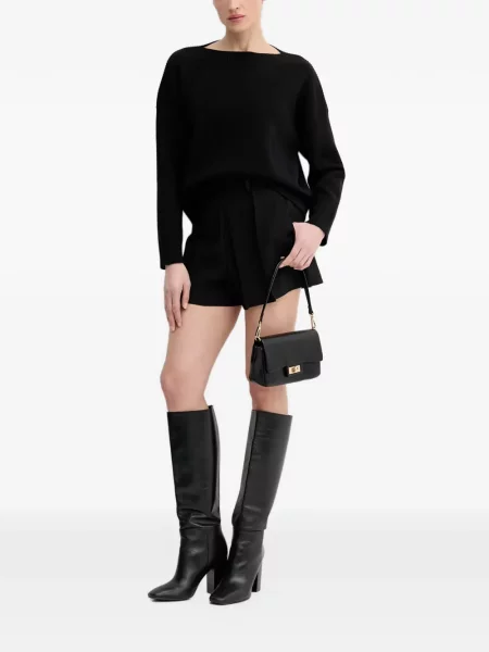 Pulover Benetton cu decolteu barcă negru