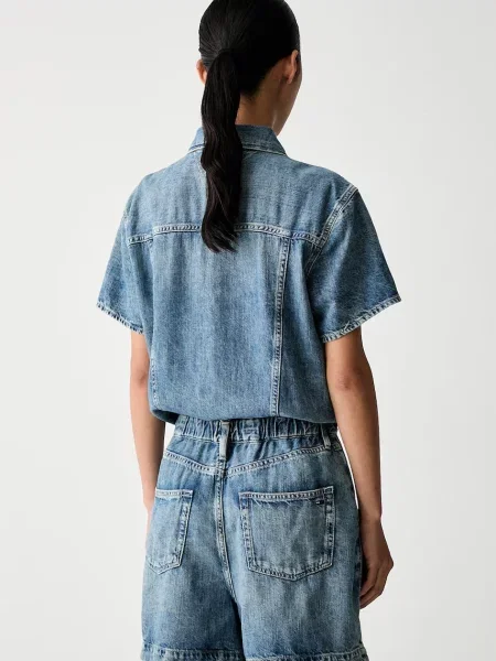 Tommy Jeans kombinezon jeansowy niebieski