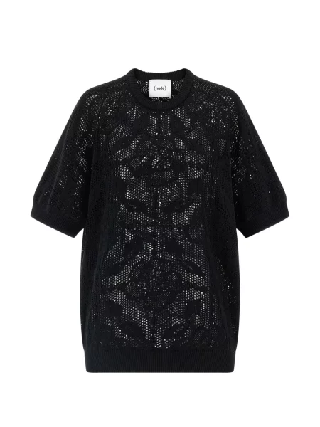 Pulover Nude ajurat negru