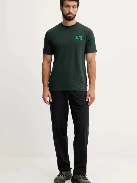 Футболка Helly Hansen SKOG RECYCLED GRAPHIC з принтом зелений
