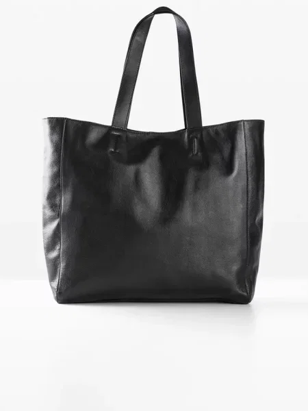 Torebka skórzana typu shopper XXL czarna