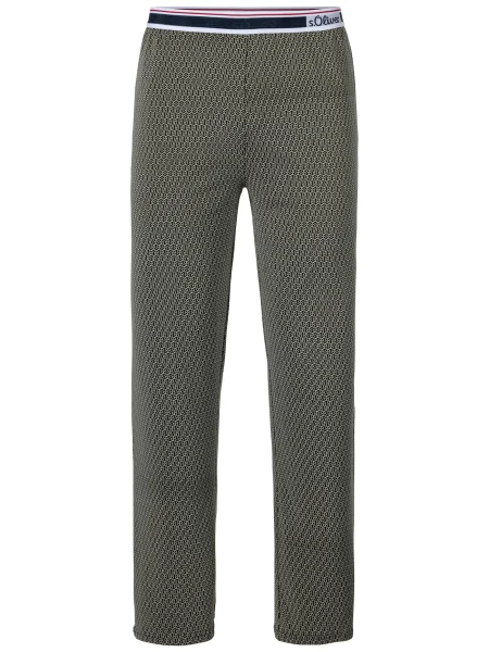 S.Oliver Pantaloni de pijama bej / bleumarin / negru alb