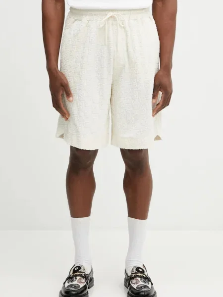 Drôle de Monsieur pantaloni scurți din Monogramme bej