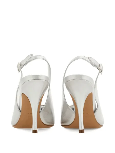 Pantofi cu toc Ferragamo slingback argintiu