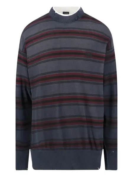 Pruhovaný svetr Balenciaga s oděrkami modrý