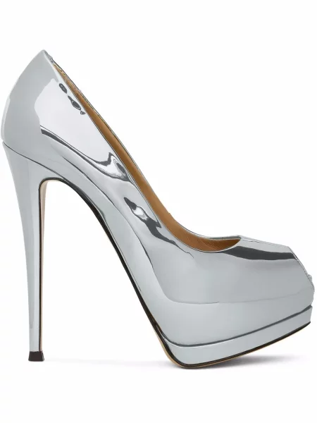 Pantofi cu toc Giuseppe Zanotti argintiu