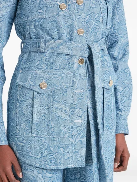 Дънково яке Temperley London на цветя с принт синьо