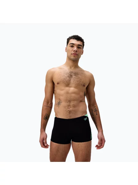 Boxeri de înot pentru bărbați Speedo Hyper Boom Splice negru/verde alfalfa negru