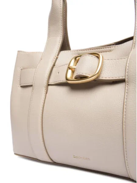 Calvin Klein Ročna torba Buckle Mini Tote With Strap bež