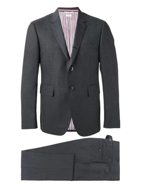 Costum Thom Browne din țesătură twill gri