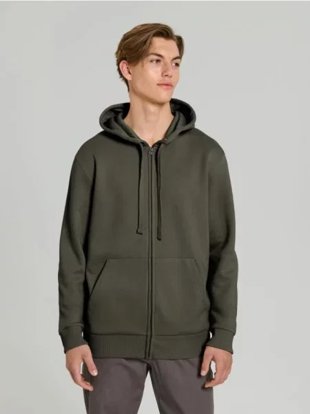 Sinsay Rozpinana bluza z kapturem i zielony