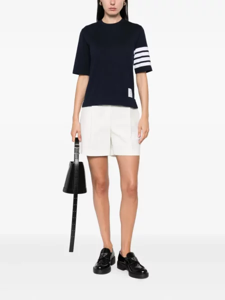 Tricou Thom Browne cu dungi albastru