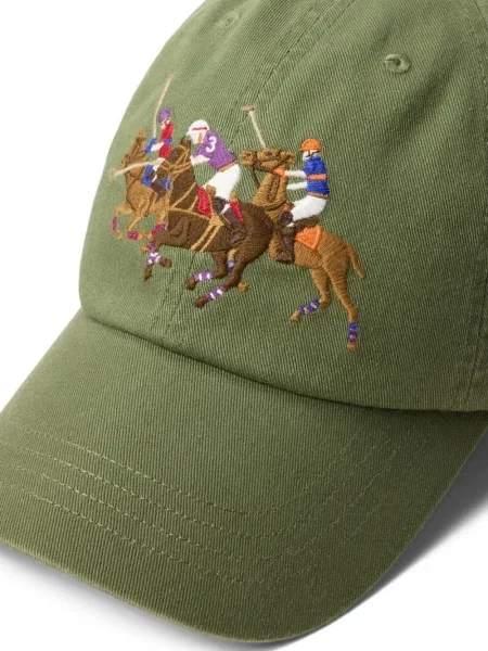 Șapcă Polo Ralph Lauren cu decolteu în V cu autograf în carouri albastru