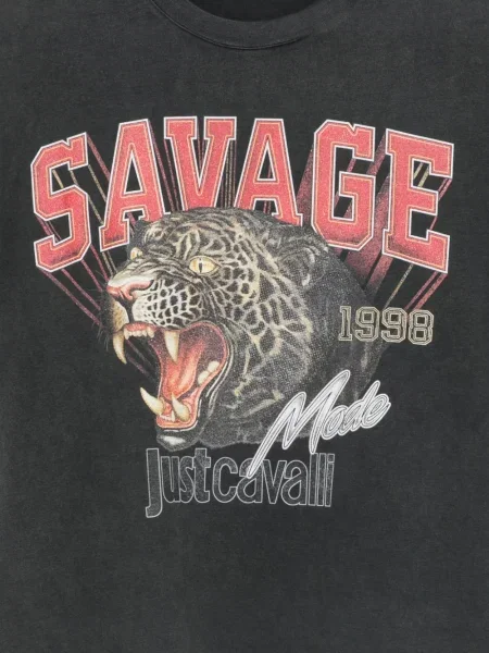 Tricou Just Cavalli cu imagine negru