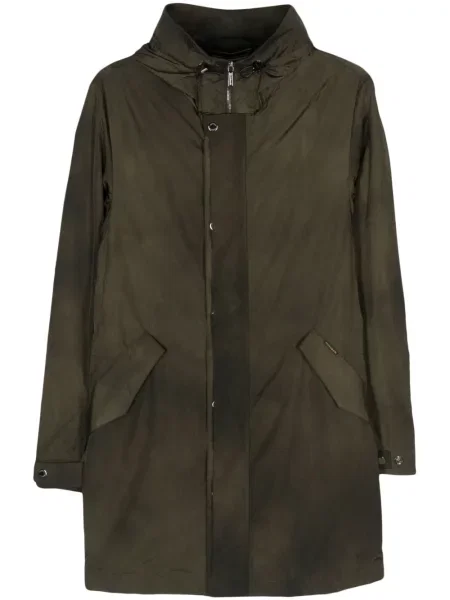Palton Moorer cu glugă verde