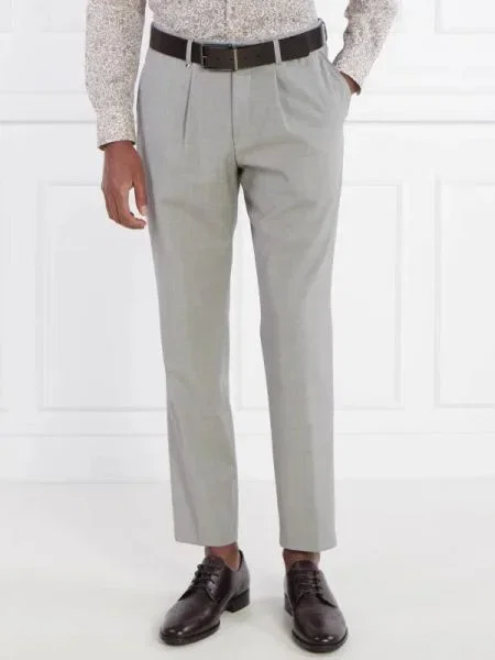 BOSS BLACK De lână pantaloni negru