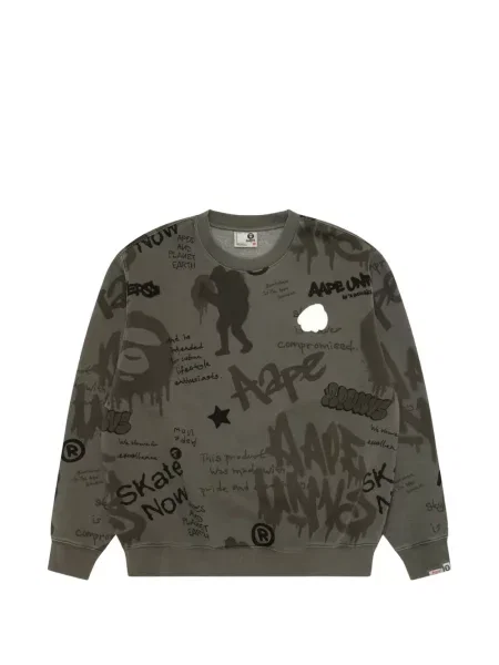 Pulover Aape By A Bathing Ape cu imagine gri