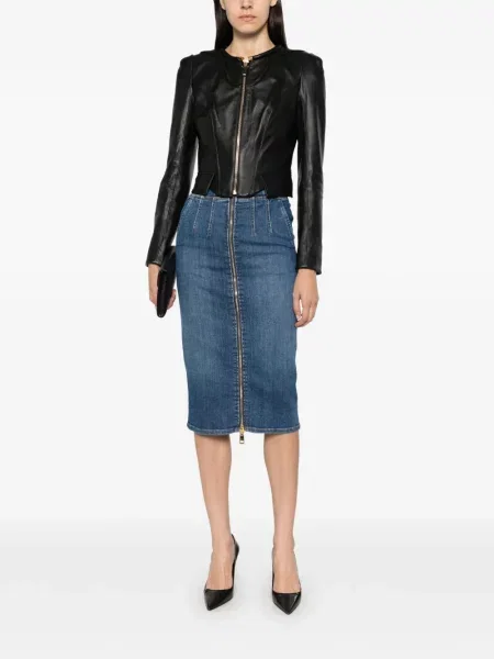Geanta de piele Elisabetta Franchi negru