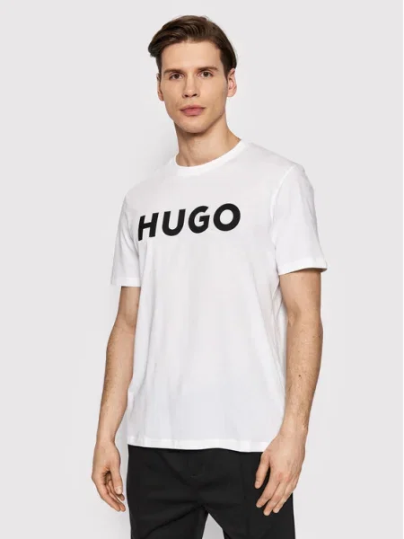HUGO Tricou / negru alb