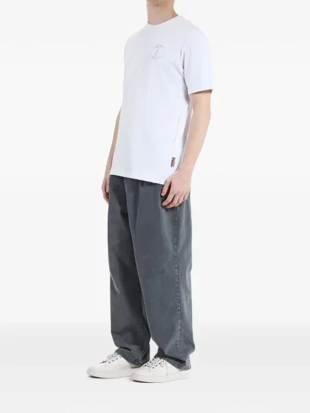 Tricou Just Cavalli cu broderie alb