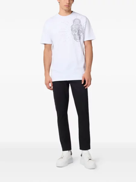 Tricou Philipp Plein scurt alb