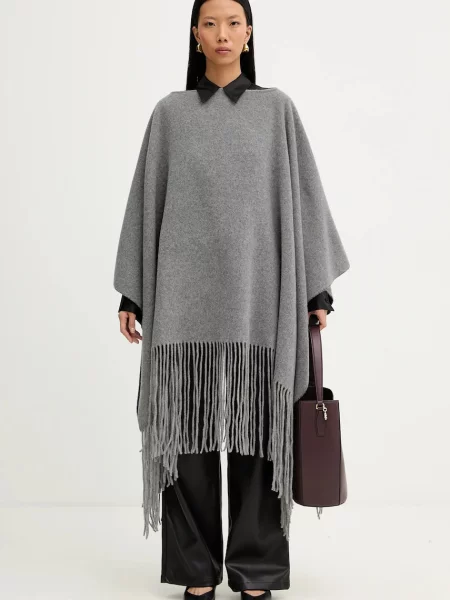Ponczo Liviana Conti wełniane szare